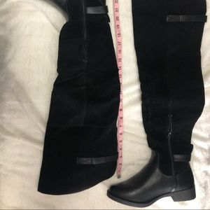 Over the knee black boots 9.5 “Sybille”